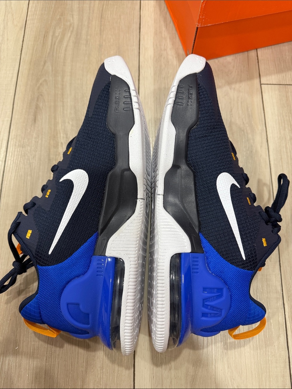 Nike Navy & Royal Blue Athletic Sneakers with White Swoosh - Picture 3 of 8